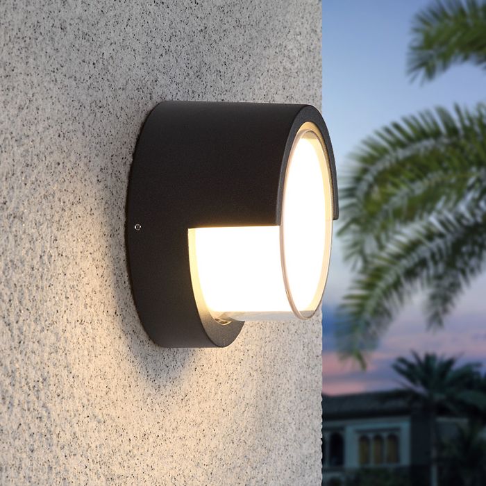 Round 10w Led Waterproof Outdoor Light Us Yard Decoration Sconces Wall Lantern With Sconce