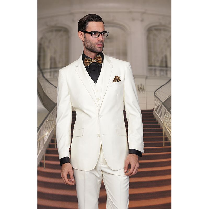 2019 Latest Coat Pant Designs Ivory Jacket Men Wedding Suits Slim