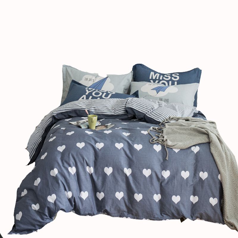 3 Brief Grey Heart Pattern Duvet Cover Set Queen Size 100 Cotton 3 Brief Grey Heart Pattern Duvet Cover Set Queen Size 100 Cotton Bedding Sets For S Stripes Bed Sheet Pillow Case Comforter Bedroom