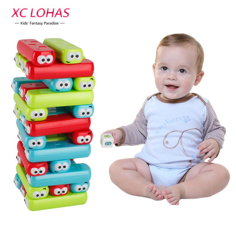 Cartoon Plastic Tower Jenga Game Stacker Building Blocks Baby Stacking
