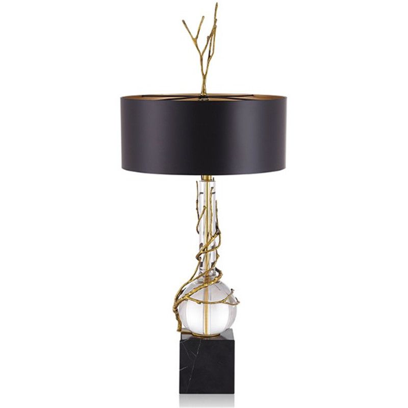 Nodic Copper Marble Crystal Led Table Lamp E27 Light Desk For Bedroom Office Study Room Indoor Lighting