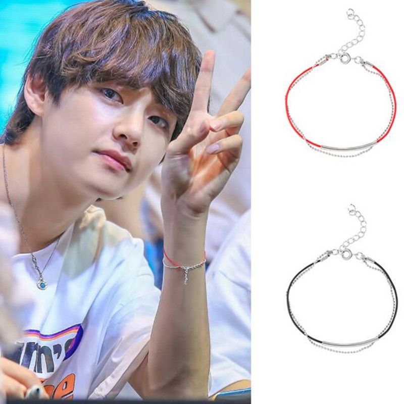 Korea Bangtan Boys Kpop Bts Bracelet Jimin Jungkook V Link Genuine Leather Red Rope Charm Bracelets For Women Men Jewelry