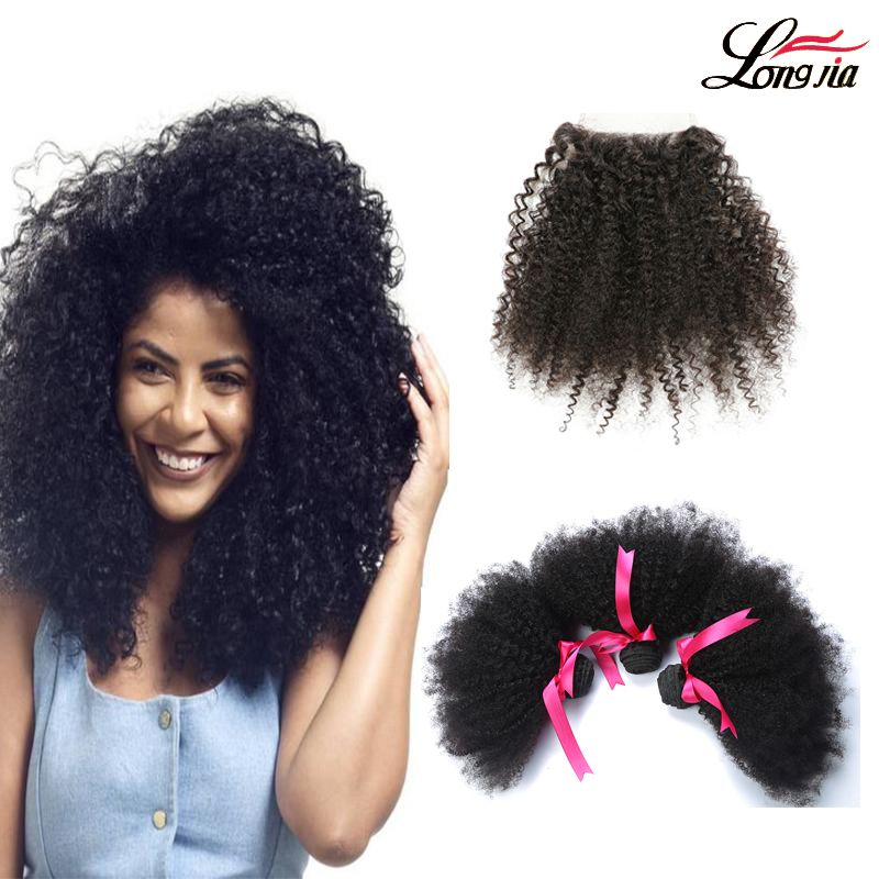 Malaysian Arfo Kinky Hair Weave Bundles Unprocessed Human Hair 3 4