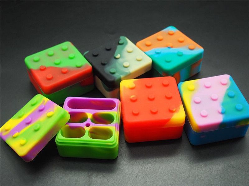 Non Stick Silicone Jar 4 1 Dab Storage Container For Wax Oil Concentrate Box With 5 Slots 500pcs Lot