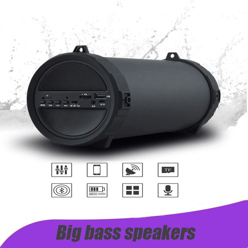 2020 89mm Big Bass Outdoor Bluetooth Speaker Wireless Sports Portable Subwoofer Bike Car Music 