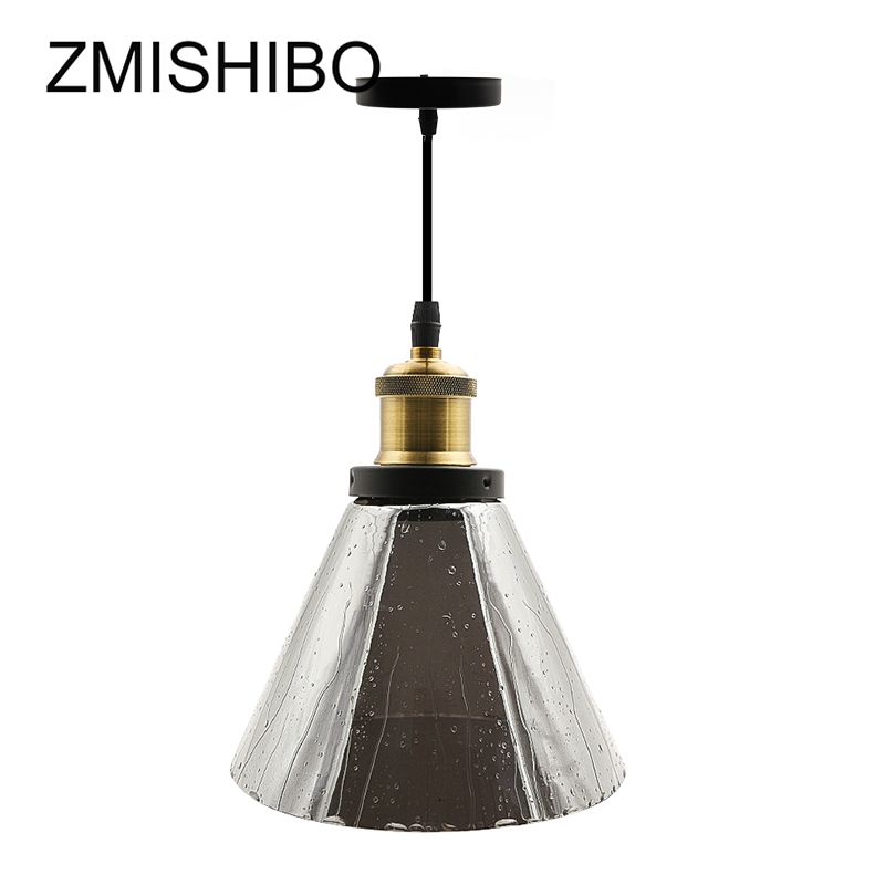 Zmishibo Gray Raindrop Effect Glass Pendant Lights Bedroom Zmishibo Gray Raindrop Effect Glass Pendant Lights Bedroom Suspension Luminaire Hanging Lamp E27 110v 220v Lighting Fixtures Pendants Bronze