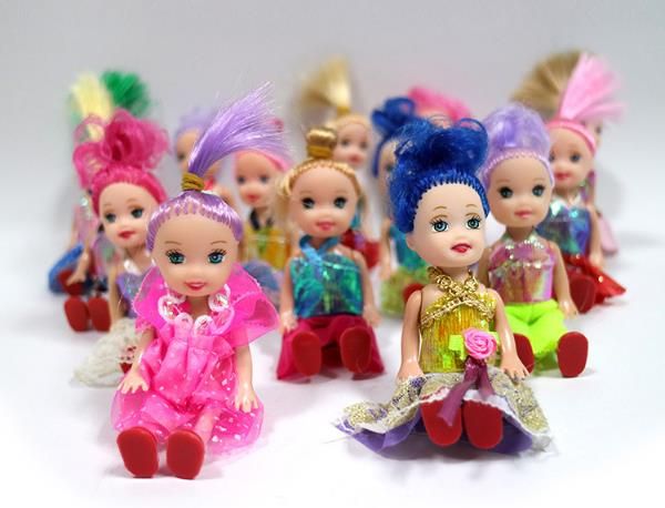 free ship 12cm 4 7inch mini dolls with clothes plastic barbie dolls