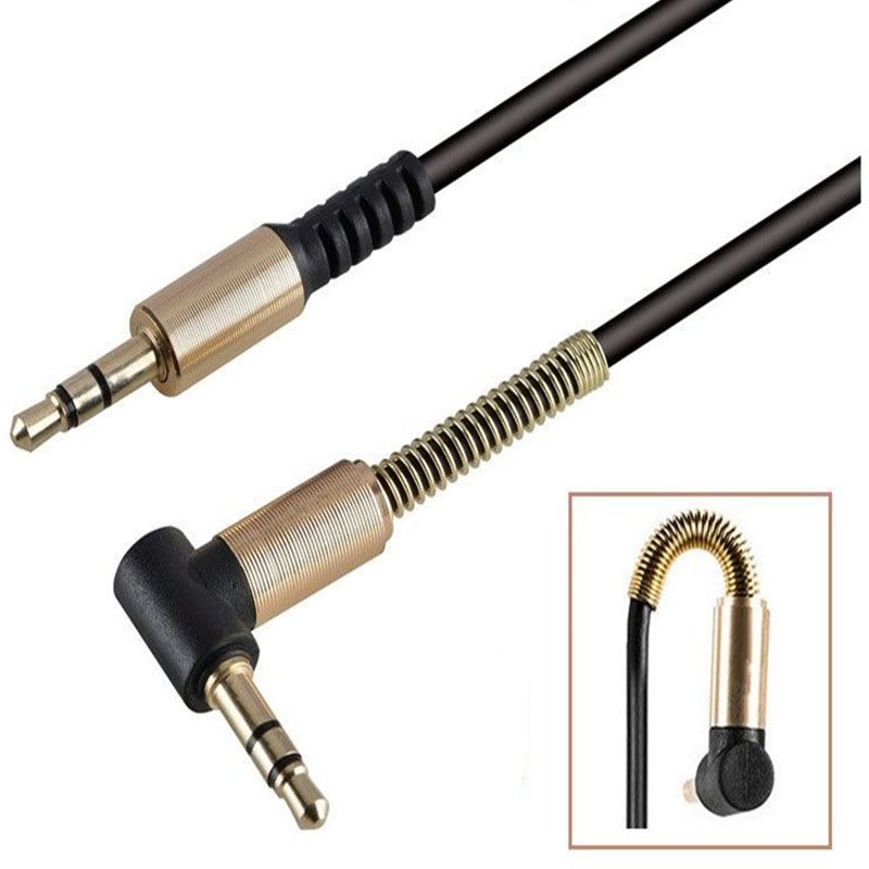 2021 Aluminum Alloy Car Aux Cables 3.5mm Male To Male Right Angle Car