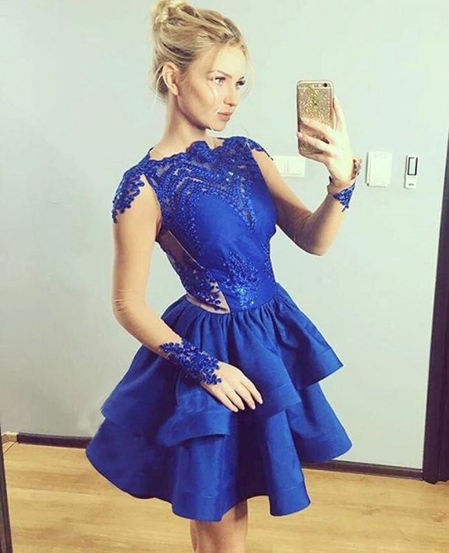 vestido azul royal curto para festa