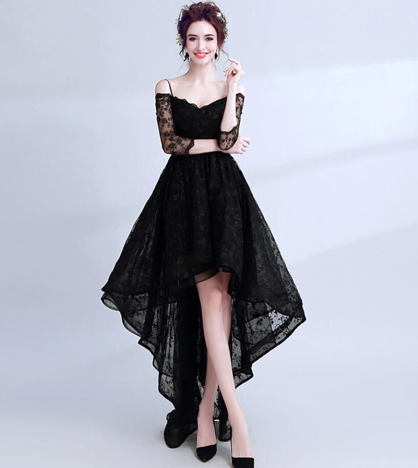 black bridesmaid dresses lace