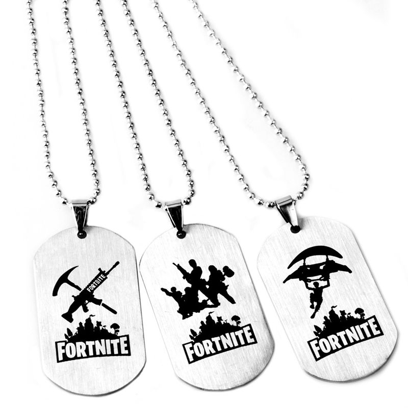 grosshandel fps game fortnite logo schlusselanhanger edelstahl tags halskette laserdruck 6 styles unterstutzung fba drop shipping h338q von edasonmall - fortnite mehr fps bekommen