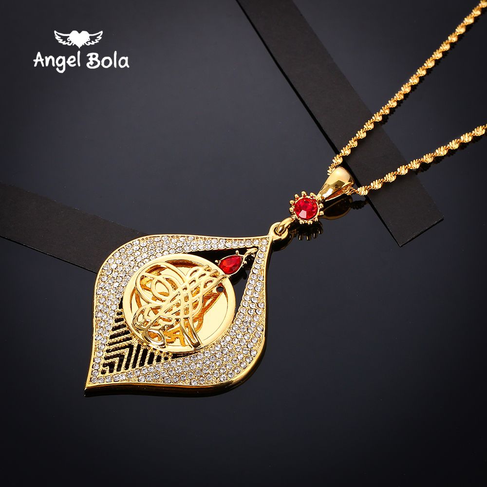 2019 Hot Middle Eastern Muslim Islam Halal Diamond Evil Eye Necklace Ms