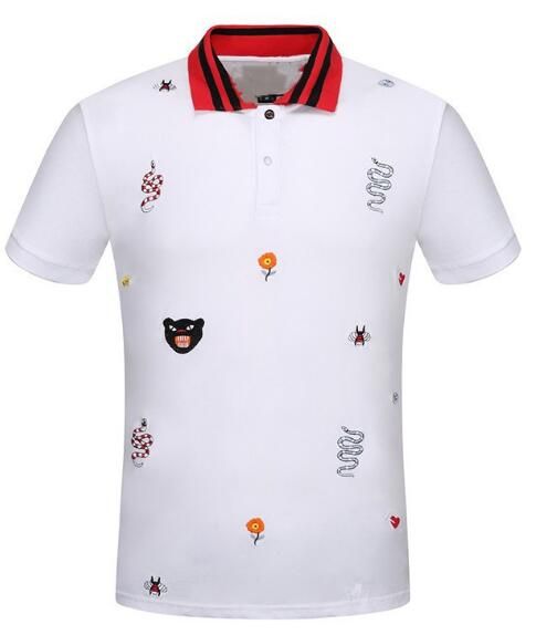 2019 NEW 2018 Men GUCCI T Shirt Spring Summer New Short Sleeve Henry Collar T Shirt Men Brand ...