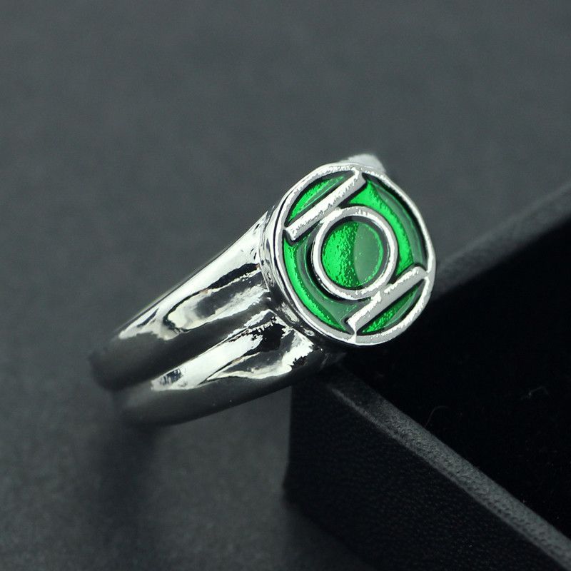 2019 Dc Comics Super Hero Green Lantern Rings Fashion Green Enamel