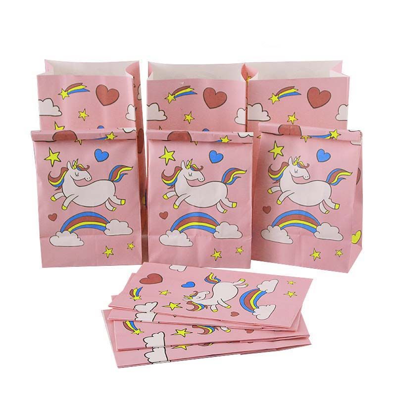 Birthday Unicorn Paper Gift Bags Pink Candy Bag For Unicorn Party