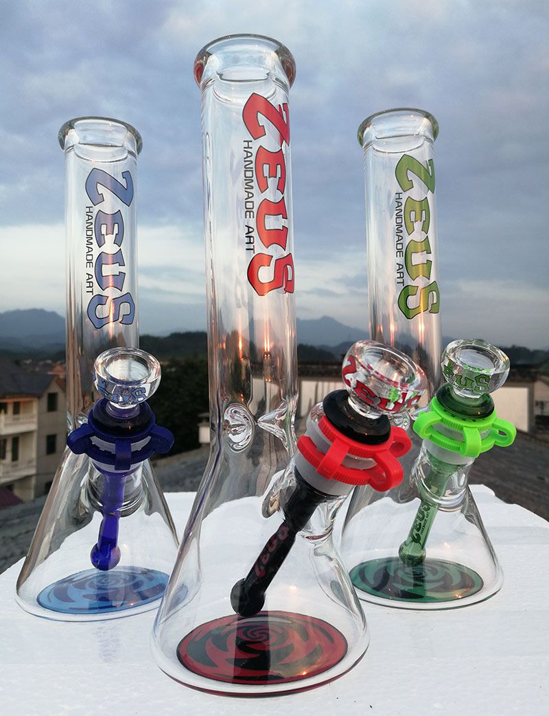 2019 Cheapest Glass Bong 10 Rasta Water Pipe 18.8mm Joint Beaker Bongs
