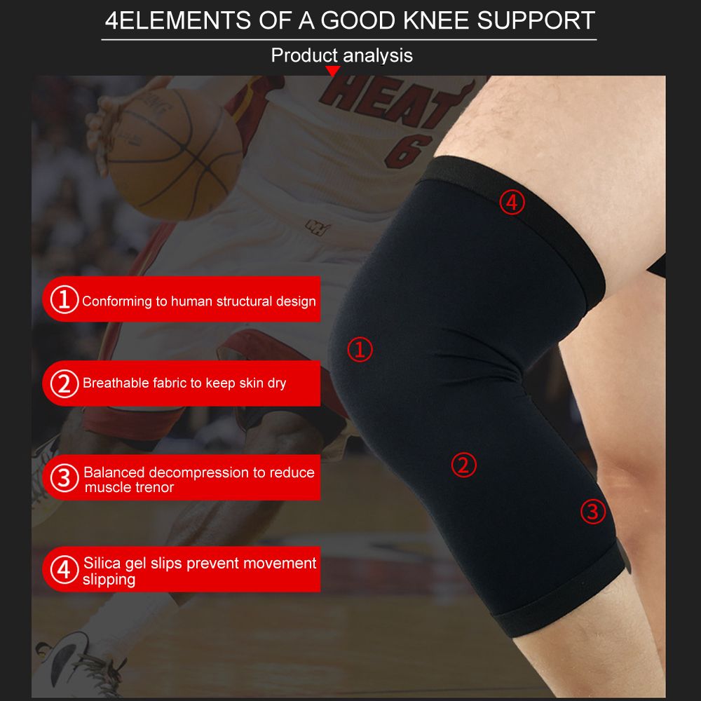 2021 Basketball Knee Protector Black White Breathable Sports Leg Knee