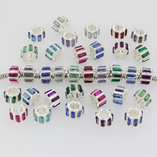 50pcs Tibet Silver Nice 2-Hole Jewelery Crafts Beads Spacer beads Making 10x4mm