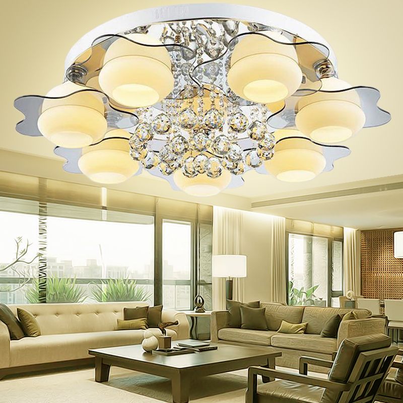 2019 Led Crystal Flush Mount Ceiling Light Lamp Home Decor 2019 Led Crystal Flush Mount Ceiling Light Lamp Home Decor Chandeliers Mirror Bedroom Lights For Living Room From Youerlamp