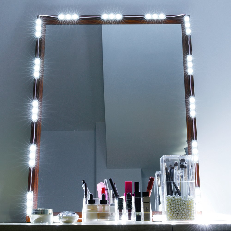 2018 Vanity Mirror Lights 13 Ft 60 Leds Diy Hollywood Led Makeup 2018 Vanity Mirror Lights 13 Ft 60 Leds Diy Hollywood Led Makeup Light Kit With Dimmer Natural White From Wonlight 18 39 Dhgate Com