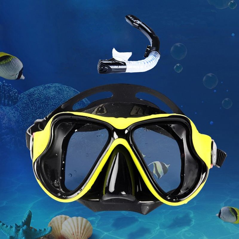 Underwater Diving Mask Snorkel Set Swimming Training Scuba Full Dry Snorkel Tube Snorkeling Mask