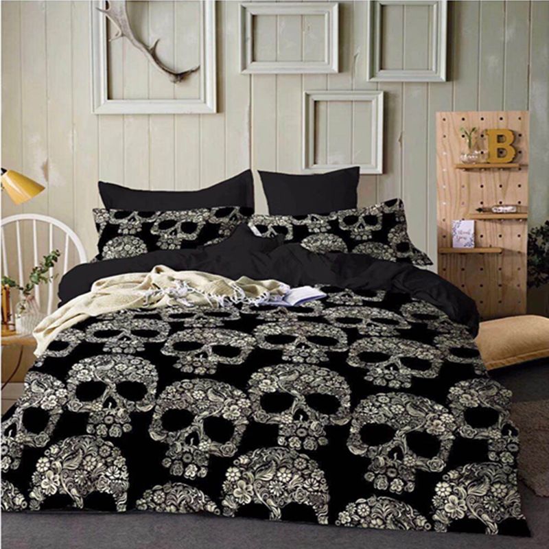 Hippie Pug Bedding Set Queen Size Bed For Kids Cute Bulldog Print Duvet Cover Home Bedclothes