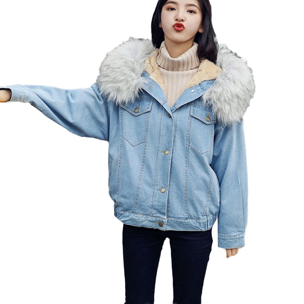 Satın Al Kadınlar Kış Denim üzgün Ceket Vintage Bayan Bayanlar