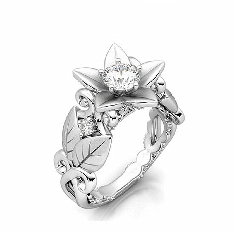 Neue Ankunft Luxus Blume Zirkon Silber Ring 925 Sterling Silber Frauen Männer Ringe Hochzeit Ringe mit Zirkon