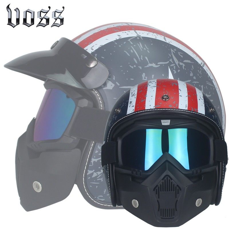 Acheter Casque De Moto Vespa Vintage Harley Hiver Demi Casque Jet