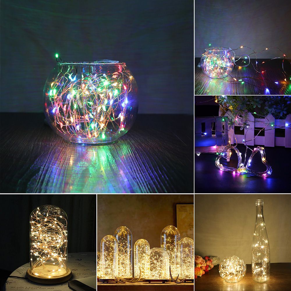 5m Copper Wire Star String Light Battery Included Fairy Waterproof Outdoor Decoration Sting Lamp For Christmas Bulb String Lights Outdoor Bulb String