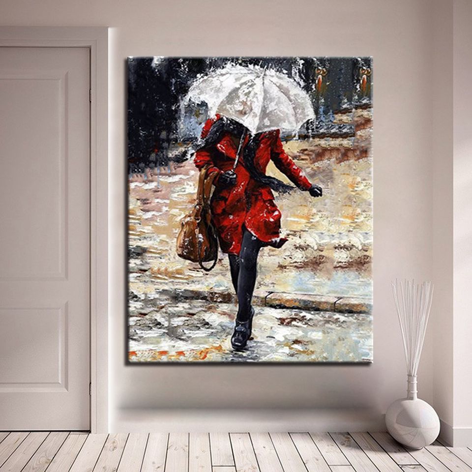 Acheter Femme Sous La Pluie Avec Parapluie Peinture A Lhuile De Bricolage Par Des Numeros De Kits A Colorier Des Images Sur Toile Home Decor Bureau Mur Dart De 21 97 Du