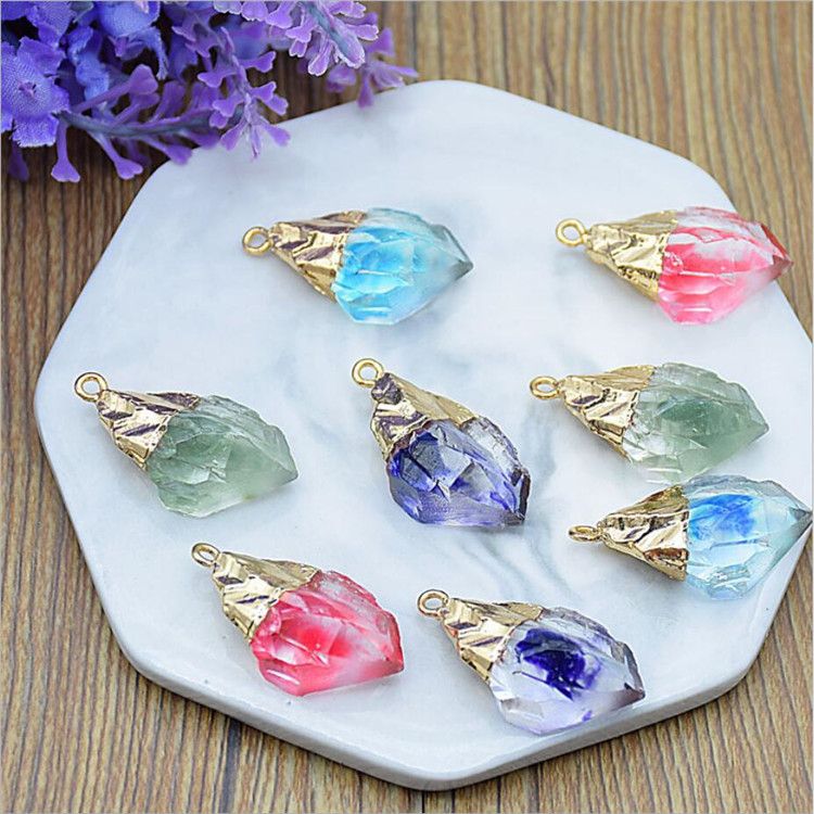 Wholesale Korean Imported Resin Coated Gold Crystal Stone Casting