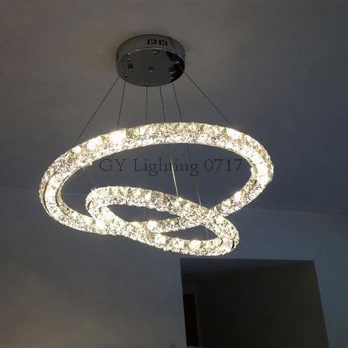 Ac100 240v Modern 2 Rings Led Crystal Chandeliers Lights Three Sides Ac100 240v Modern 2 Rings Led Crystal Chandeliers Lights Three Sides Restaurant Circles Diamond Home Lighting Decorativas Para Sala Lamp Chandelier