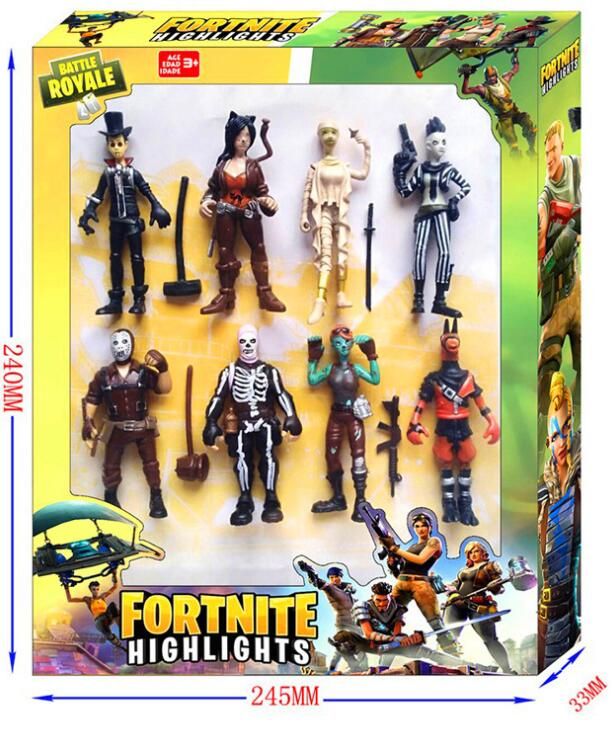 Dhl 3 5 Pouces Emballage De Boite 8pcs Couleur Fortress Night Doll Fortnite Plastique Ornements Jouet Cadeau De Poupee - 