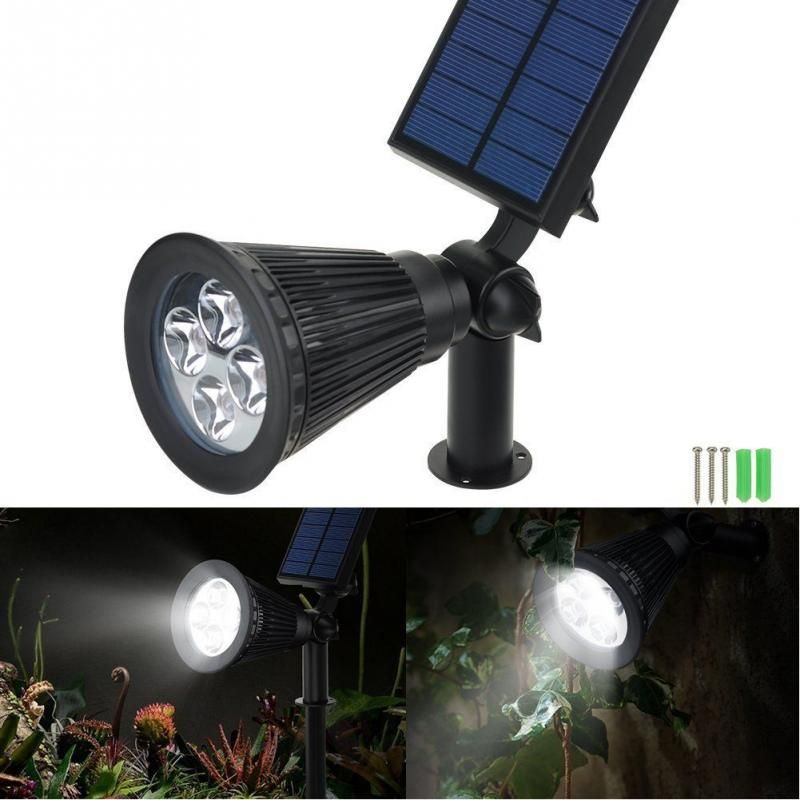 Solar Power 4 Ultra Bright Led Waterproof Garden Lamp Spotlight Solar Spotlight White Led Best Fishing Spotlights