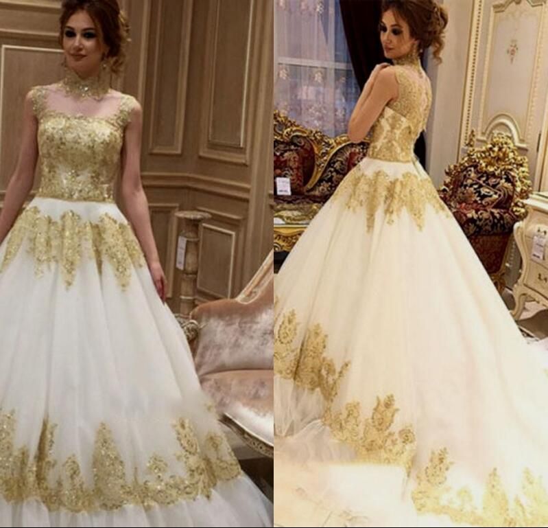 white and golden frocks