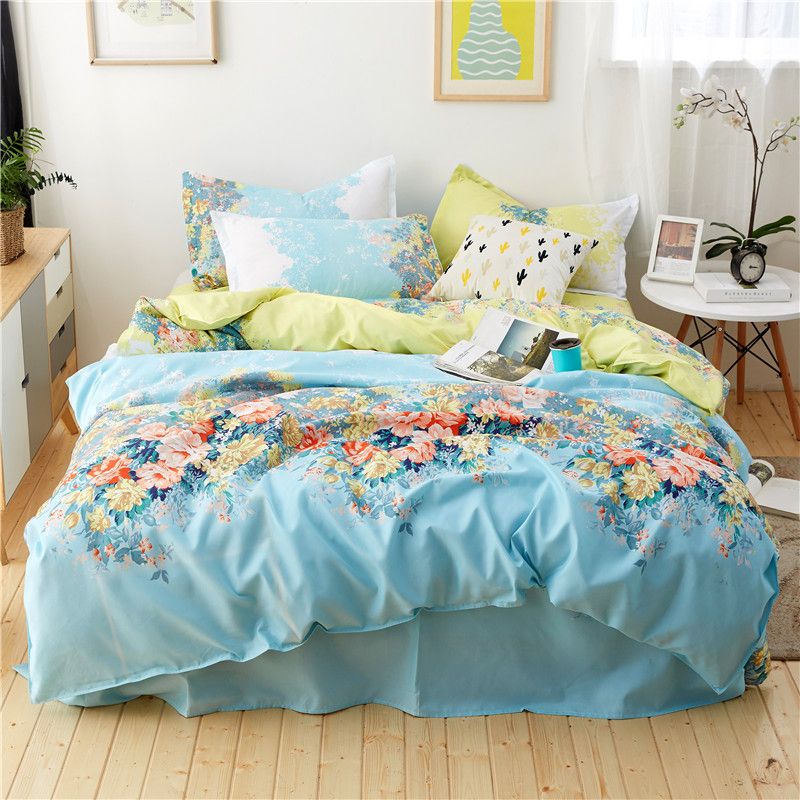 New Fresh Fl Twin Queen King Size Bedding Sets Good Quality Bedlinens Flowers Duvet Cover Flat Sheet Pillow Cases Bedclothes