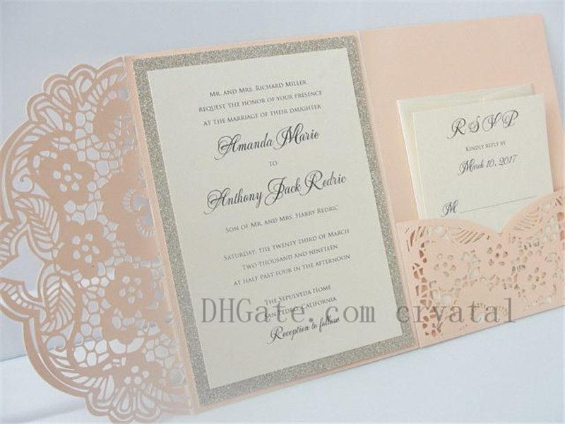 elegant lasercut wedding invitation laser cut pocketfold wedding