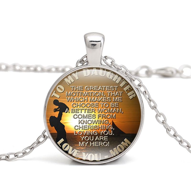 To My Daughter E Silver Pendant Necklace Gift From Mom And Dad Birthday Gifts Love Jewelry Whole