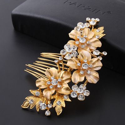 hair combs bridal crystal hairpins prom pins flower pattern jewelry silver accessories gold larger