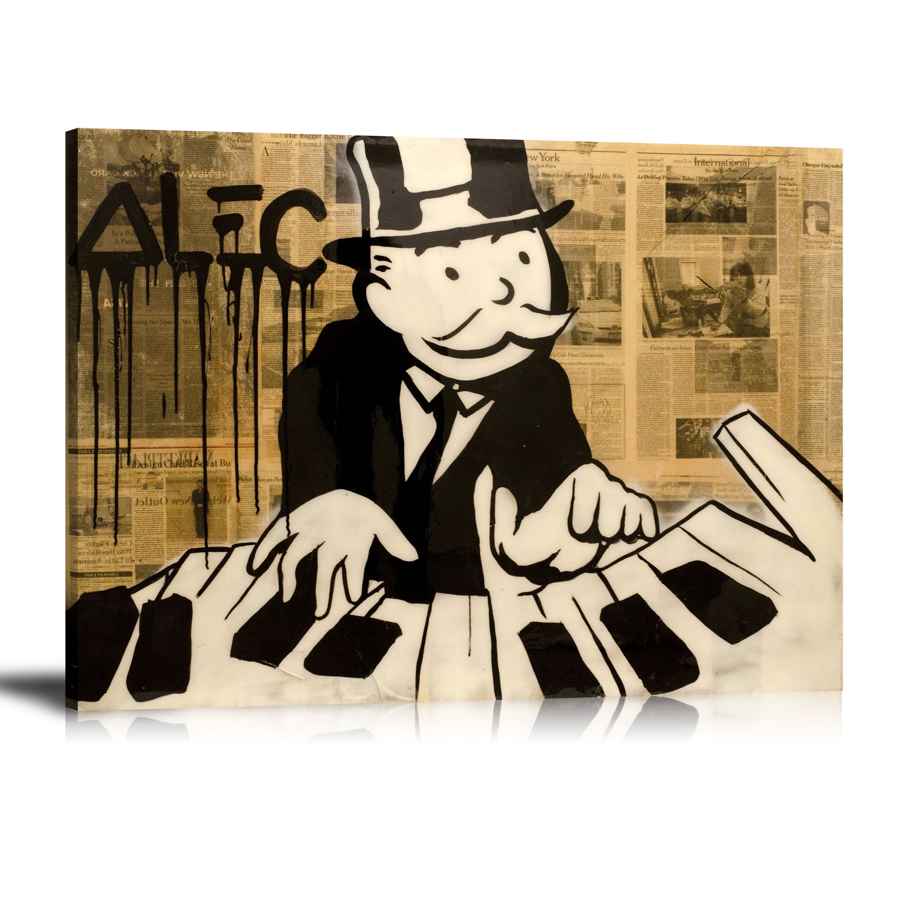 Hd Printed Alec Monopoly Oil Painting Home Decoration Wall Art On Canvas Piano Man Unframed