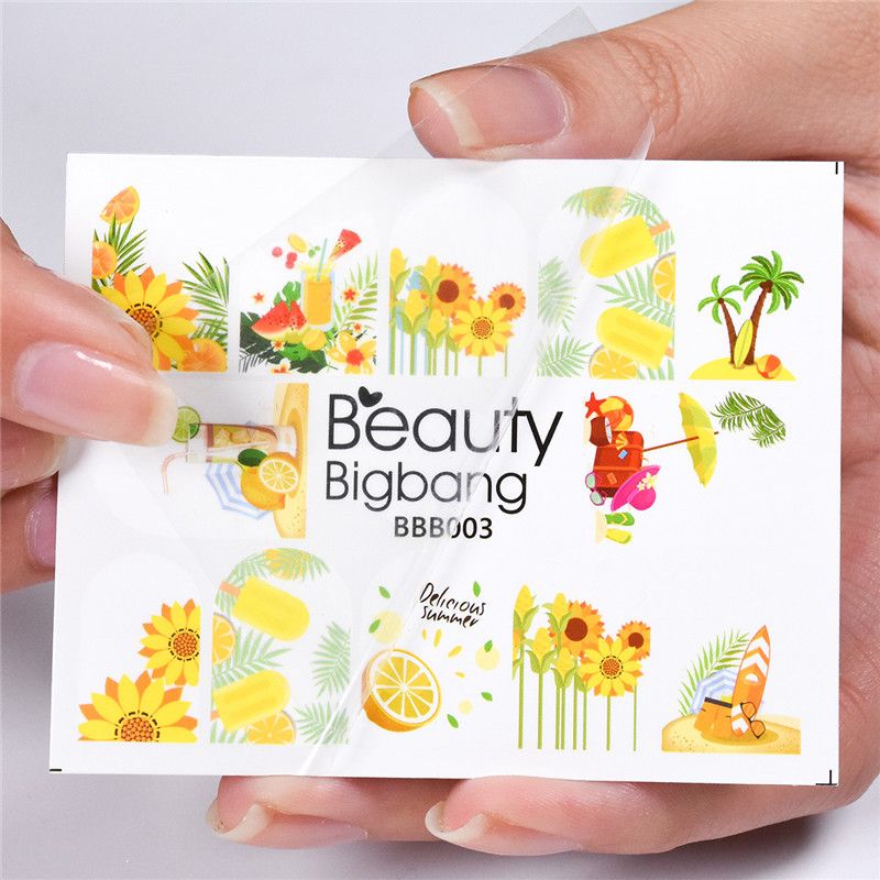 Beautybigbang 1 Sheet Sunflower Designs Diy Nail Stickers Manicure Beautybigbang 1 Sheet Sunflower Designs Diy Nail Stickers Manicure
