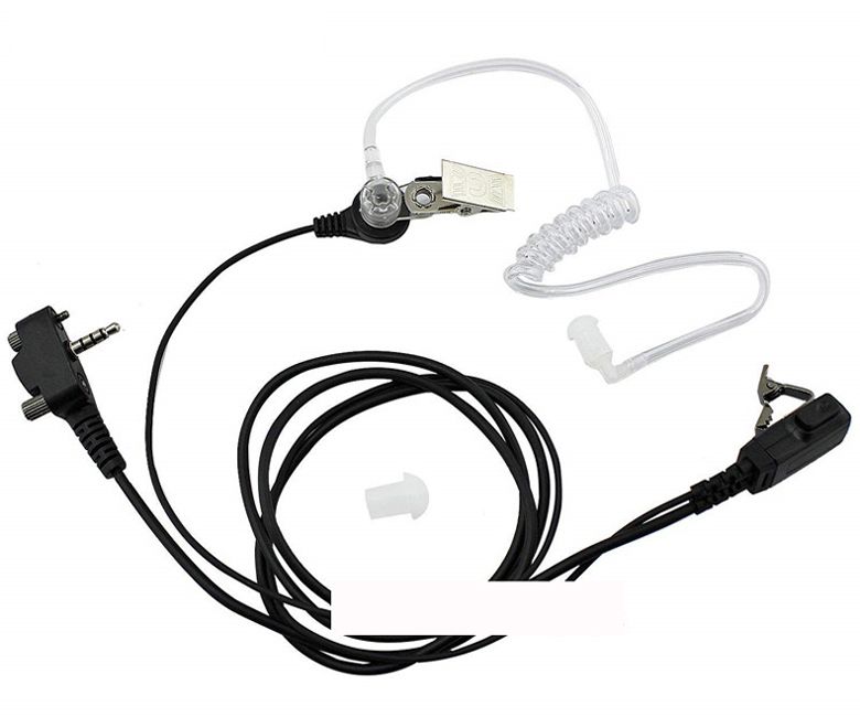 2 Pieces Listen Only Acoustic Tube Headset 3.5mm Plug Pin for Speaker Mic