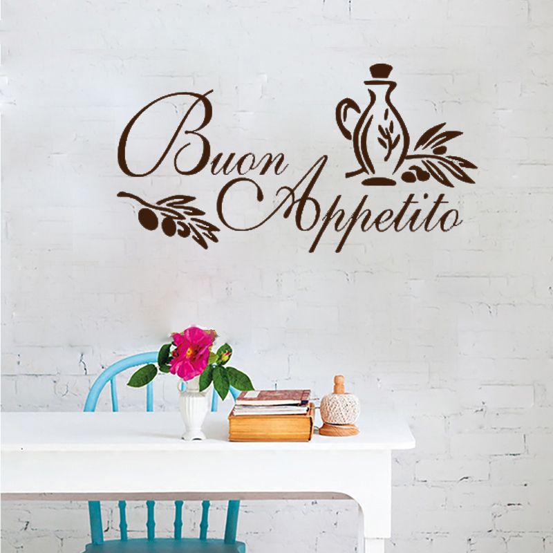 Acheter Buon Autocollant Dart Mural Appetito Cuisine Italienne Citation Autocollant Salutation Repas Vinyle Stickers Muraux Amovibles Restaurant Decor 38 75 Cm De 8 98 Du Joystickers Dhgate Com