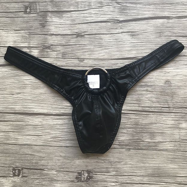 2020 Mens Underwear G Strings Slim Sexy Thong Imitation Leather Cool