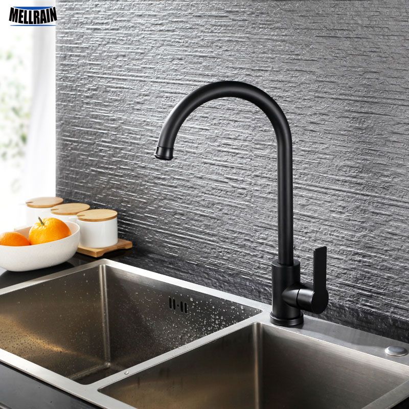 Mate Black Kitchen Sink Faucet 304 Stainless Steel Qaulity Kitchen Hot Cold Water Mixer Deck Mounted Tapware