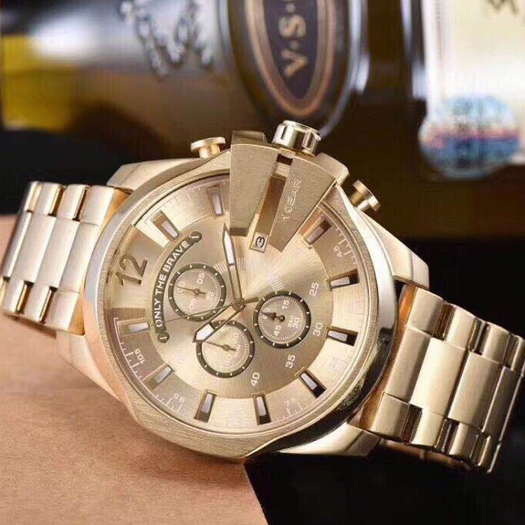 4360 Gold Watch For Man Big Dial Mega Chief Chronograph Stainless