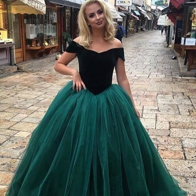 dark teal green dress