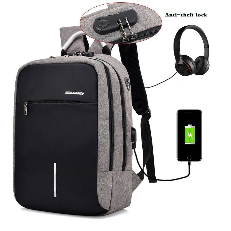 Anti-theft Mens Womens Laptop Notebook Backpack With USB