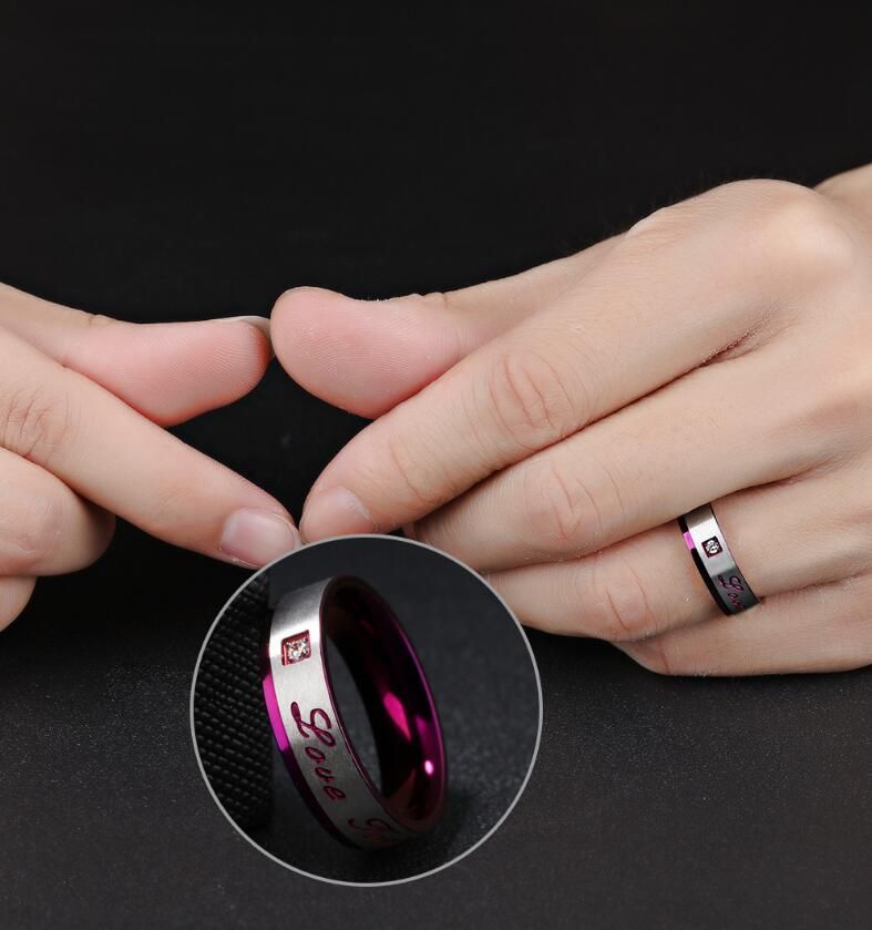 Buy Dropshipping Couple Rings Online, Cheap Stainless Steel Purple